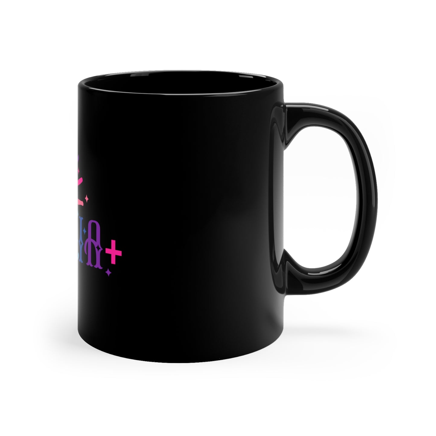 LGBTQIA+ Black Coffee Mug, 11oz