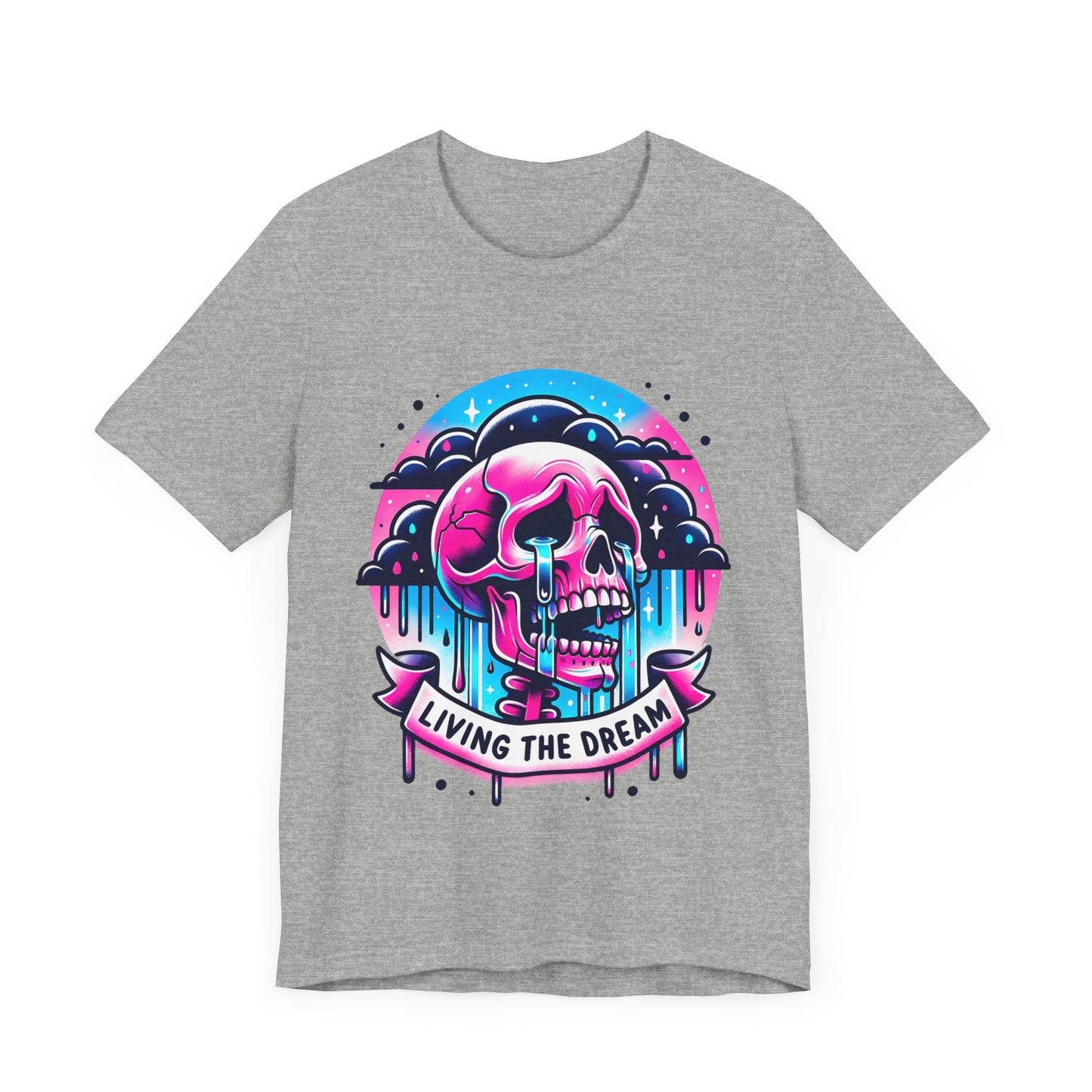 Living The Dream Crying Skeleton Jersey Short Sleeve Tee