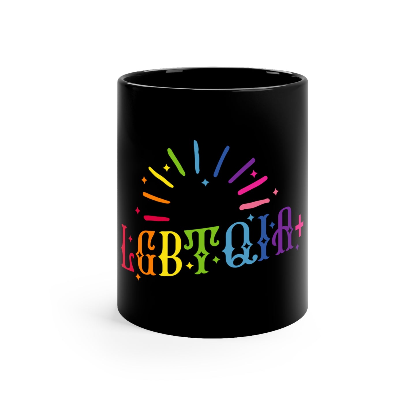 LGBTQIA+ Black Coffee Mug, 11oz