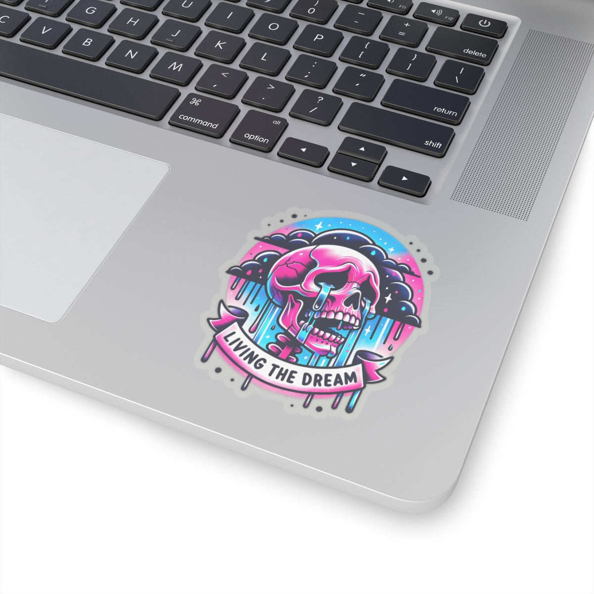 Living The Dream Crying Skeleton Sticker