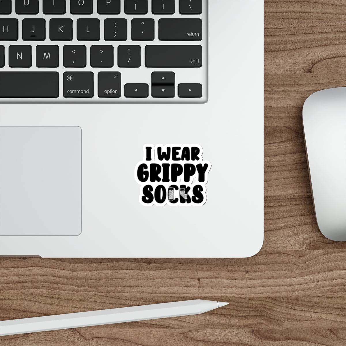 I Wear Grippy Socks Waterproof Die-Cut Sticker